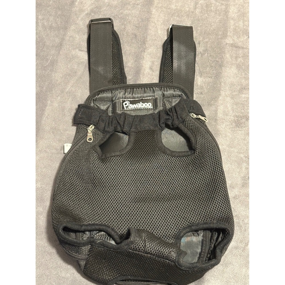 Pawaboo Pet Carrier Backpack Black Mesh Hands Free Adjustable Front Dog Cat M